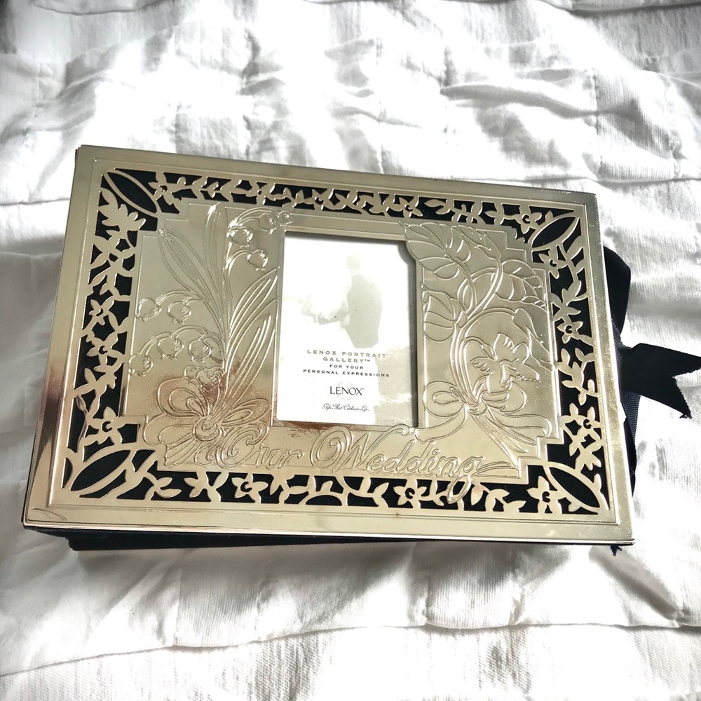Lenox Our Wedding silver plate photo album for 4x6